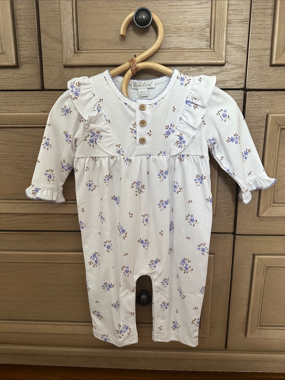 NWT Kissy Kissy Playsuit, Lilac Tiny Blossoms Print, 0-3M